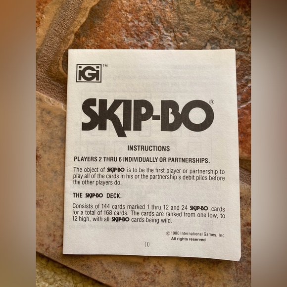 Vtg 1980 Skip-bo Uno Card Game Complete 3 Decks Cards Sealed/instructions/NIB - Picture 8 of 8